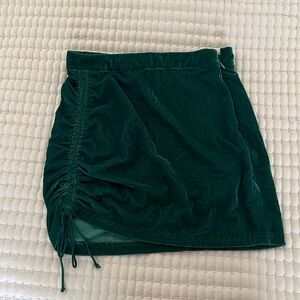 Free People green velvet mini skirt
